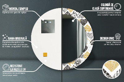 Espelho decorativo redondo Corações rabiscados