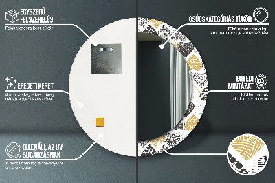 Espelho decorativo redondo Corações rabiscados