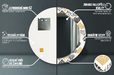 Espelho decorativo redondo Corações rabiscados