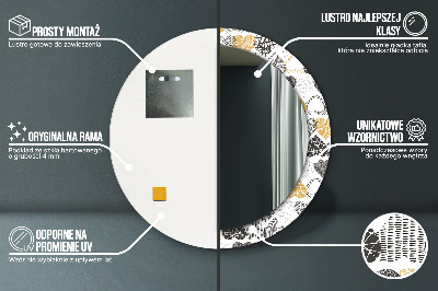 Espelho decorativo redondo Corações rabiscados