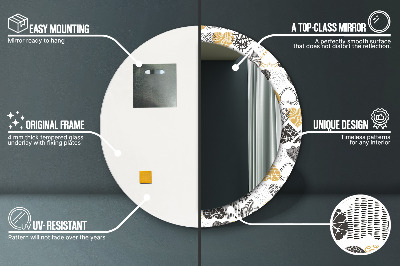 Espelho decorativo redondo Corações rabiscados