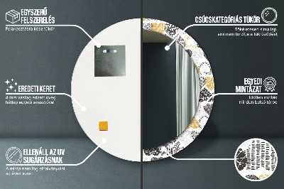 Espelho decorativo redondo Corações rabiscados