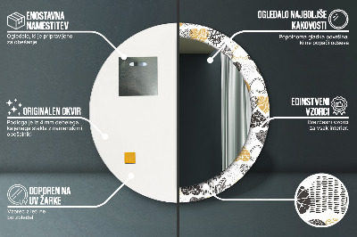 Espelho decorativo redondo Corações rabiscados