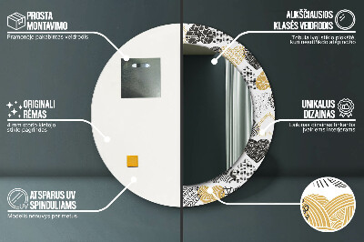 Espelho decorativo redondo Corações rabiscados