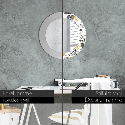 Espelho decorativo redondo Corações rabiscados