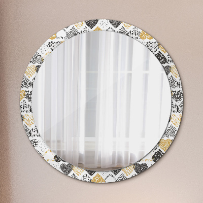 Espelho decorativo redondo Corações rabiscados