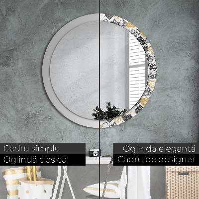 Espelho decorativo redondo Corações rabiscados