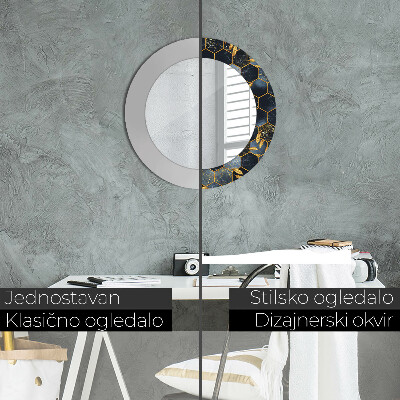 Espelho redondo decorativo Mármore hexagonal