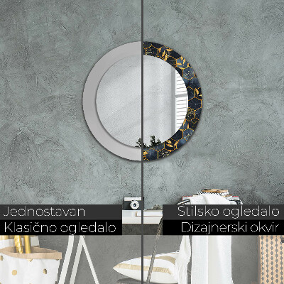 Espelho redondo decorativo Mármore hexagonal