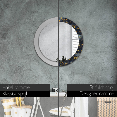 Espelho redondo decorativo Mármore hexagonal