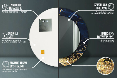 Espelho decorativo redondo Mármore azul