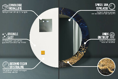 Espelho decorativo redondo Mármore azul