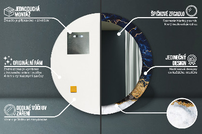 Espelho decorativo redondo Mármore azul