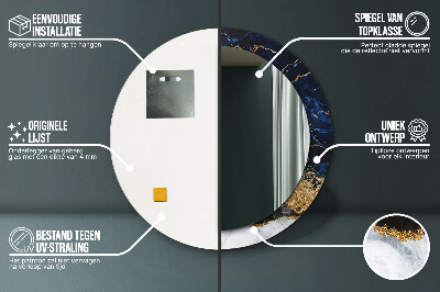 Espelho decorativo redondo Mármore azul