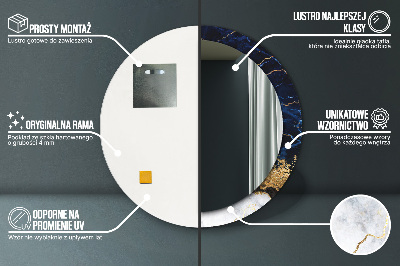 Espelho decorativo redondo Mármore azul