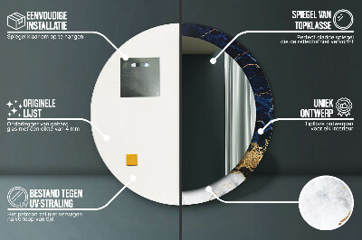 Espelho decorativo redondo Mármore azul