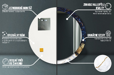 Espelho decorativo redondo Mármore azul