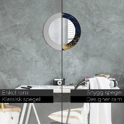 Espelho decorativo redondo Mármore azul