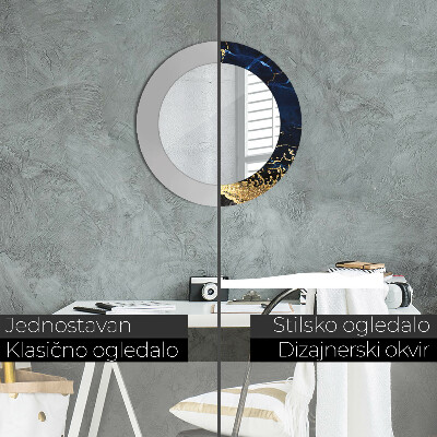 Espelho decorativo redondo Mármore azul
