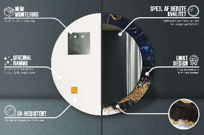 Espelho decorativo redondo Mármore azul