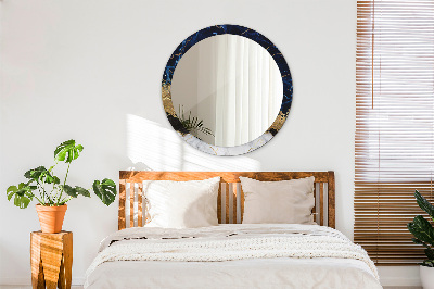 Espelho decorativo redondo Mármore azul