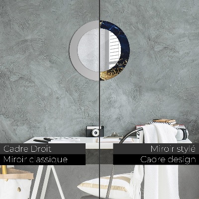 Espelho decorativo redondo Mármore azul