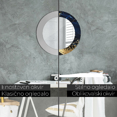 Espelho decorativo redondo Mármore azul