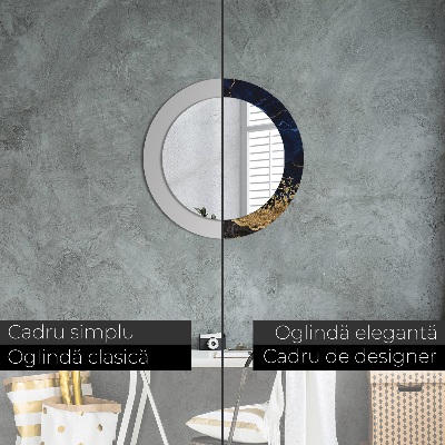 Espelho decorativo redondo Mármore azul