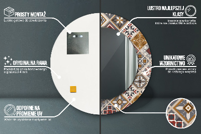 Espelho redondo decorativo Padrão turco