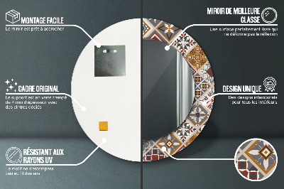 Espelho redondo decorativo Padrão turco