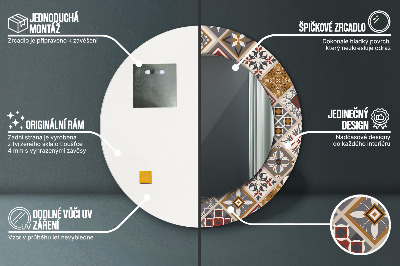 Espelho redondo decorativo Padrão turco