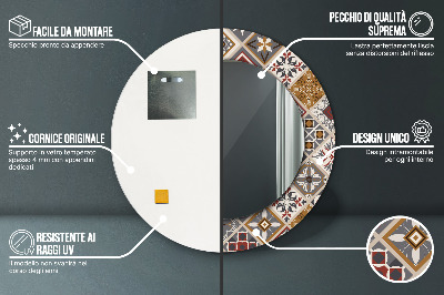 Espelho redondo decorativo Padrão turco