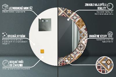 Espelho redondo decorativo Padrão turco