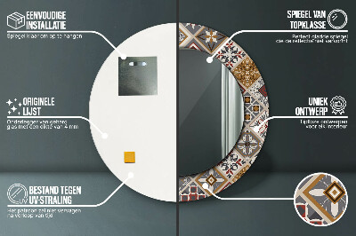 Espelho redondo decorativo Padrão turco