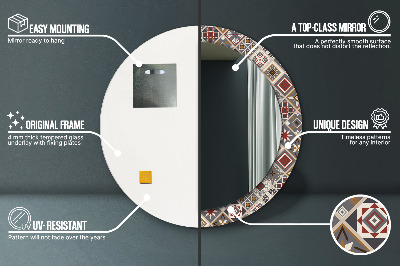 Espelho redondo decorativo Padrão turco