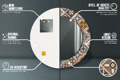 Espelho redondo decorativo Padrão turco