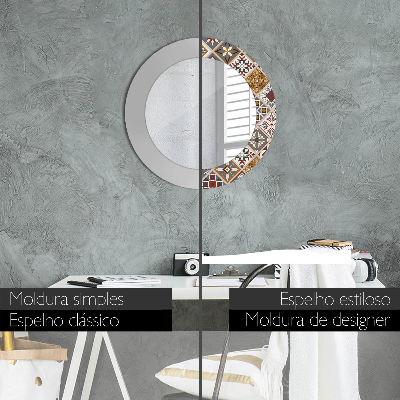 Espelho redondo decorativo Padrão turco