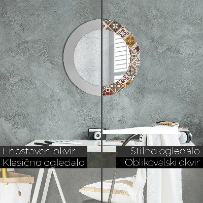 Espelho redondo decorativo Padrão turco