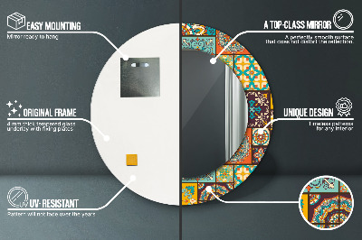 Espelho decorativo redondo Padrão árabe