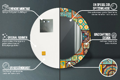 Espelho decorativo redondo Padrão árabe