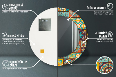 Espelho decorativo redondo Padrão árabe