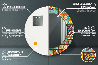 Espelho decorativo redondo Padrão árabe