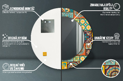 Espelho decorativo redondo Padrão árabe