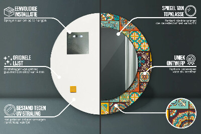 Espelho decorativo redondo Padrão árabe