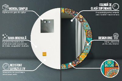 Espelho decorativo redondo Padrão árabe