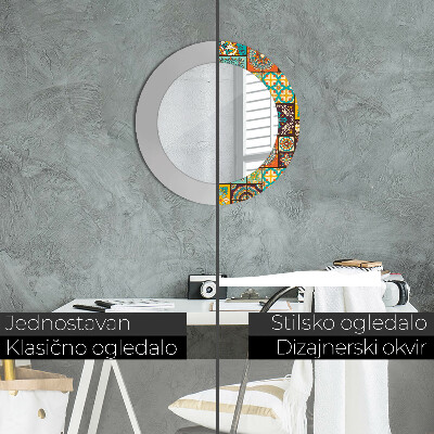 Espelho decorativo redondo Padrão árabe