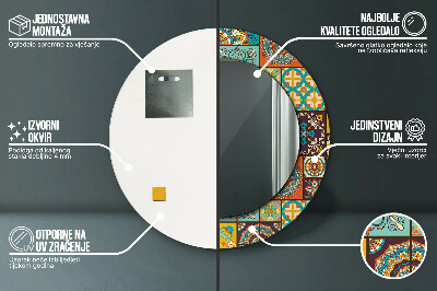 Espelho decorativo redondo Padrão árabe