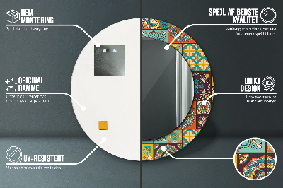 Espelho decorativo redondo Padrão árabe