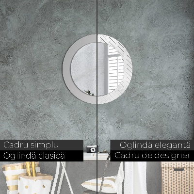 Espelho decorativo redondo Espinha de peixe