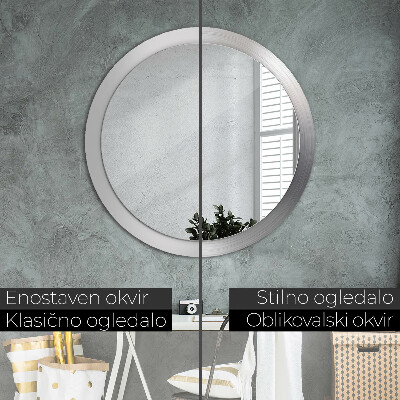 Espelho redondo decorativo Aço brilhante